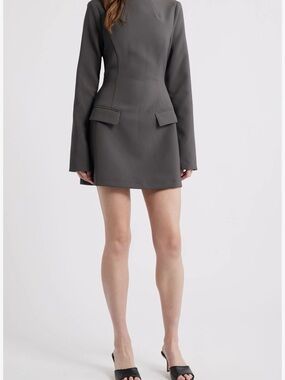 Odd muse split sleeve mini dress in grey. NWT